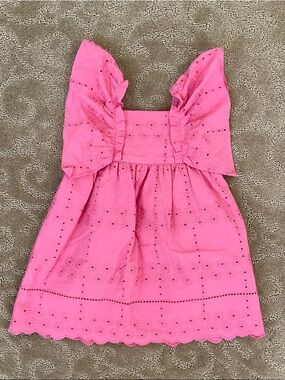 Zara Bright Pink Eyelet Ruffle Sundress